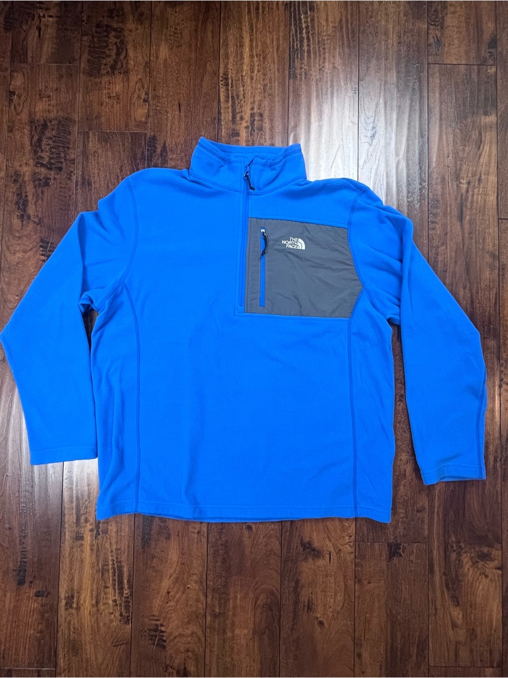 NORTH FACE Men’s Pullover Fleece Jacket Blue 1/4 Zip Soft Light Weight Size XL